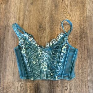 Victoria's Secret Blue and White Corset Top